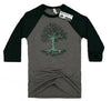 Growth 3/4 Sleeve Baseball Tee, Men's Long Sleeved Tees - Wandering Ink